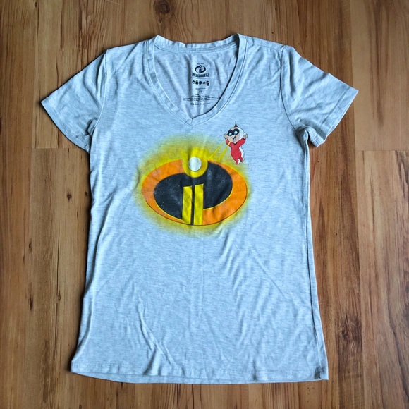 Disney Pixar Incredibles2 Shirt Gray XS Juniors - Picture 1 of 12